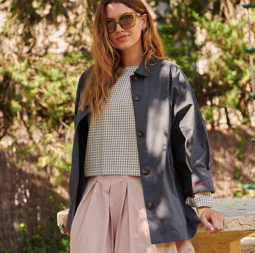 SEWING KIT WORKER JACKET IRIS CHARCOAL GRAY