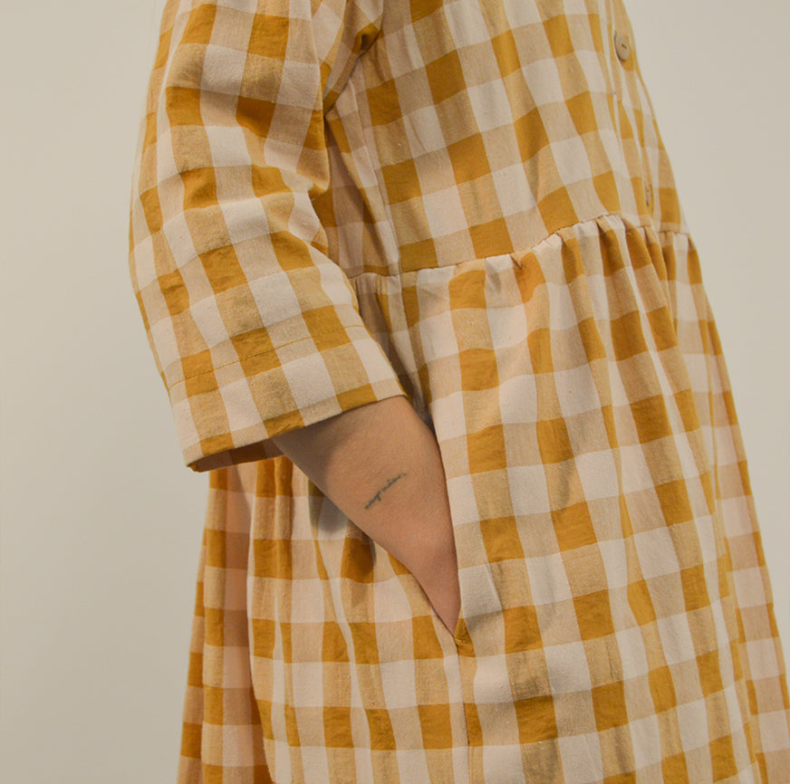 TELMA DRESS SEWING KIT CARAMEL CHECKS