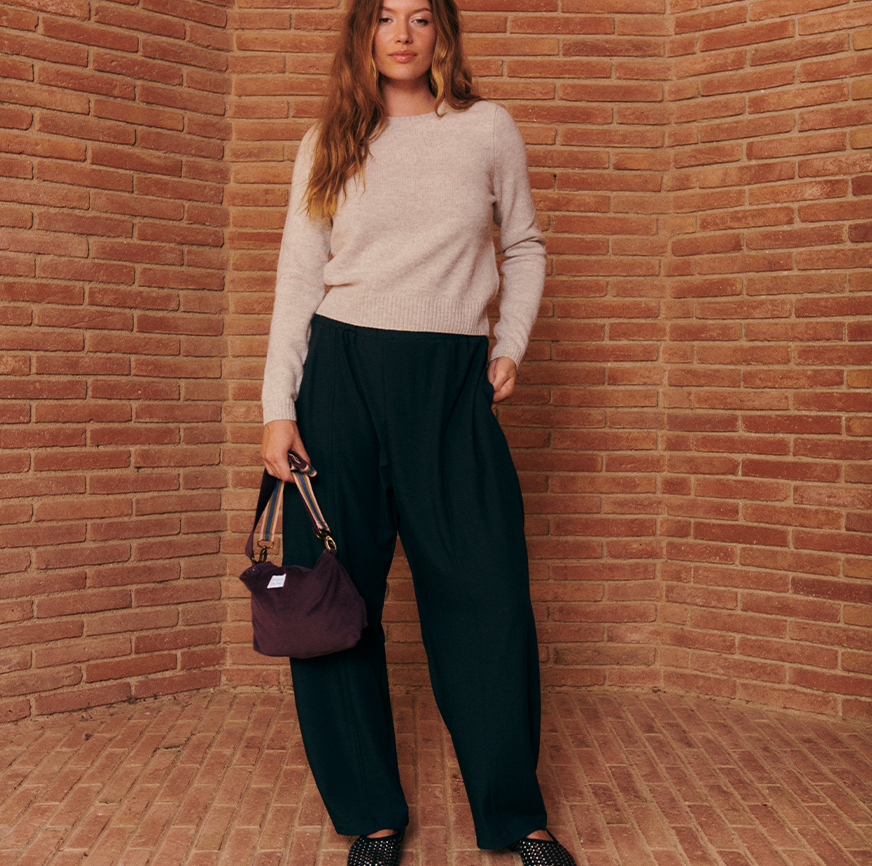 KIT DE COUTURE PANTALON LENA PIED-DE-POULE GRIS PANTALON MARENGO