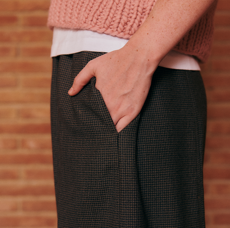 SEWING KIT FOR LENA PANTS HOUNDSTOOTH GREY
