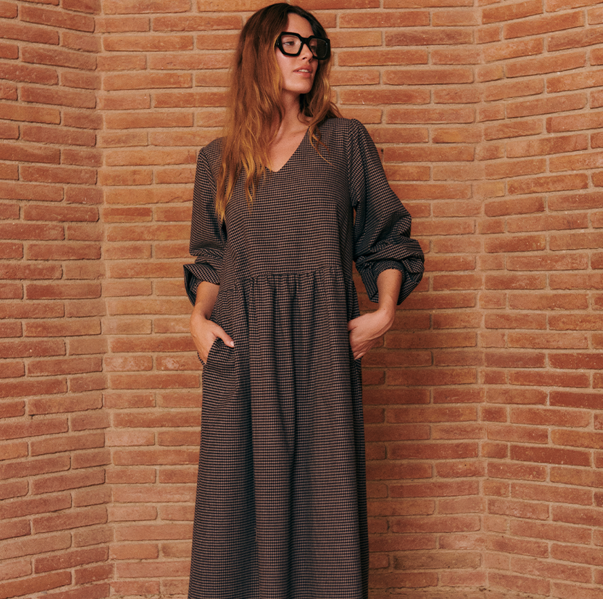 KIT CUCITO VESTITO LUNA NERO A RIGHE