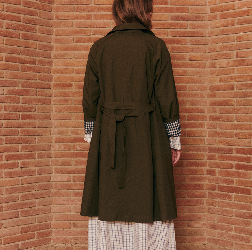 KIT COSTURA TRENCH JACKIE VERDE CUADROS VICHY