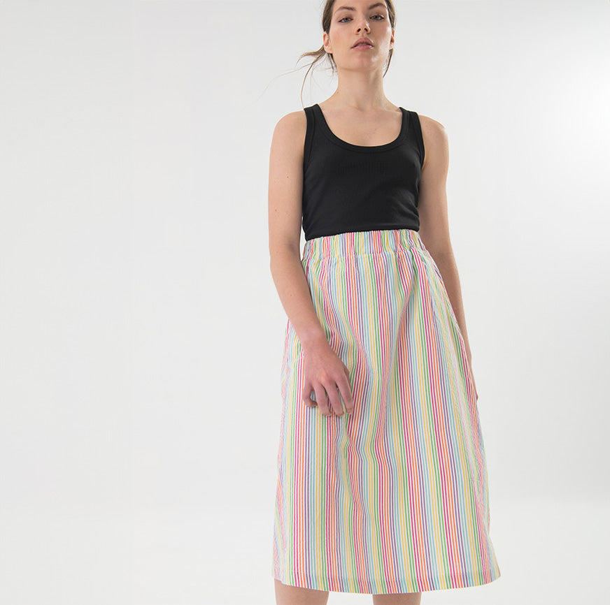 AGATHA MULTICOLOR STRIPED MIDI SKIRT SEWING KIT