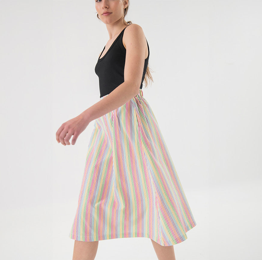 AGATHA MULTICOLOR STRIPED MIDI SKIRT SEWING KIT