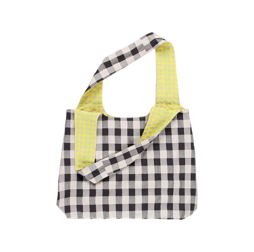 SEWING KIT ALICIA BAG BLACK AND FLUORESCENT CHECKERED