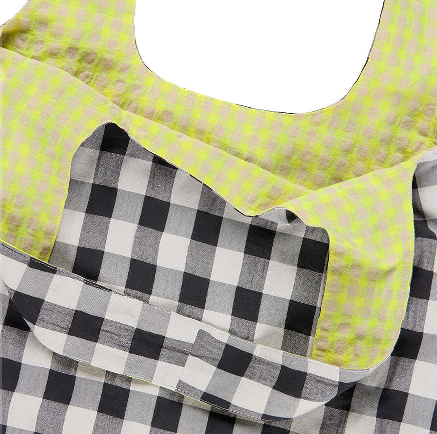 SEWING KIT ALICIA BAG BLACK AND FLUORESCENT CHECKERED