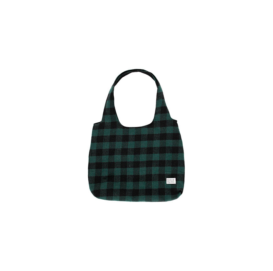 SEWING KIT ALICIA BAG GREEN AND BLACK CHECKERED