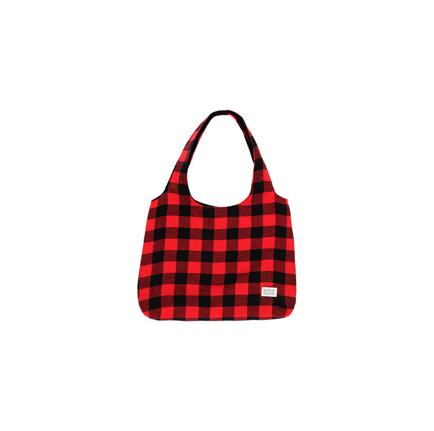 SEWING KIT ALICIA BAG RED AND BLACK CHECKERED