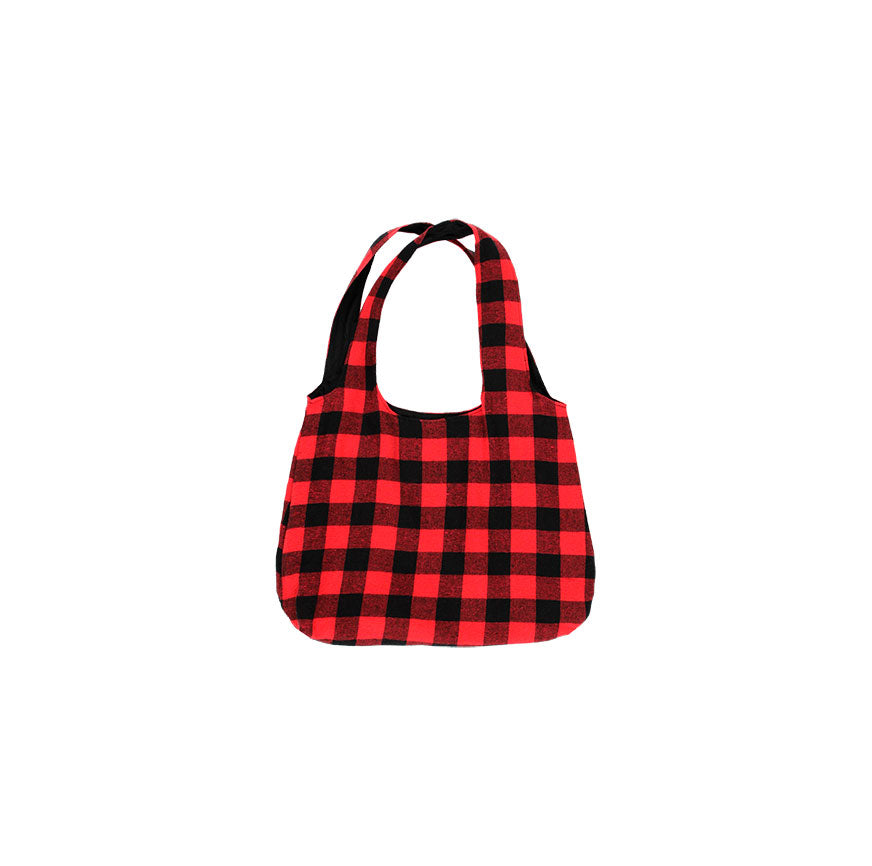 SEWING KIT ALICIA BAG RED AND BLACK CHECKERED