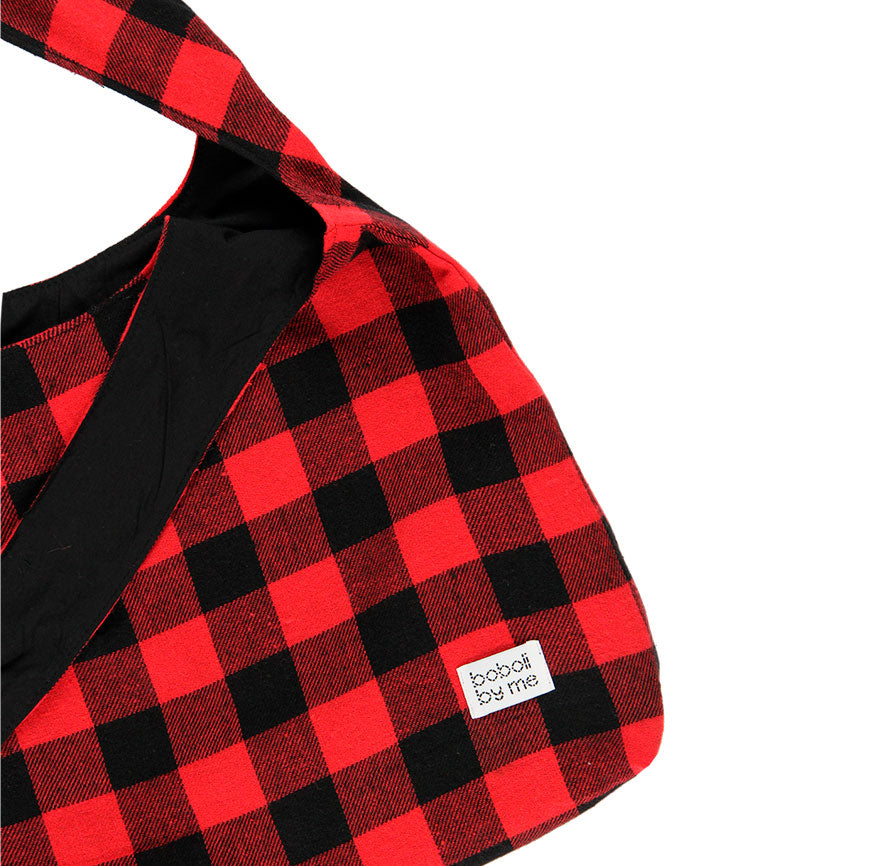 SEWING KIT ALICIA BAG RED AND BLACK CHECKERED