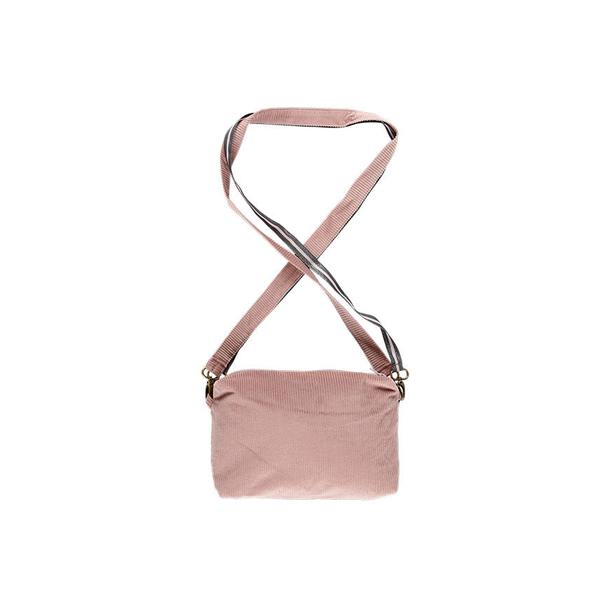 KIT DA CUCITO ANNIE BORSA IN VELLUTO A COSTE ROSA PALLIDO