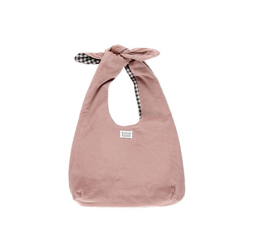 BORSA ATENEA KIT DA CUCITO IN VELLUTO A COSTE ROSA PALLIDO