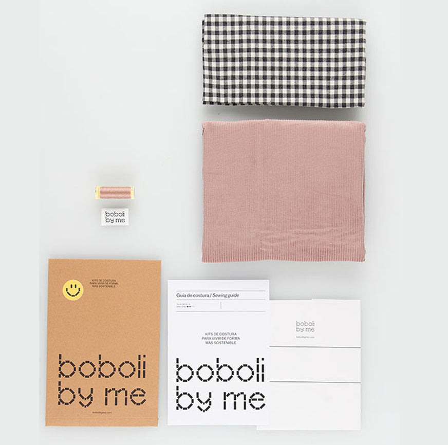 ATENEA SAC KIT DE COUTURE VELOURS CÔTELÉ  ROSE POUDRÉ