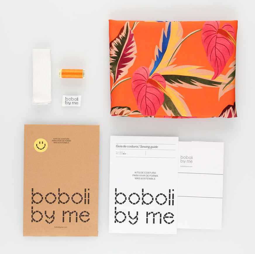 AURORA ORANGE FLOWER MIDI SKIRT SEWING KIT