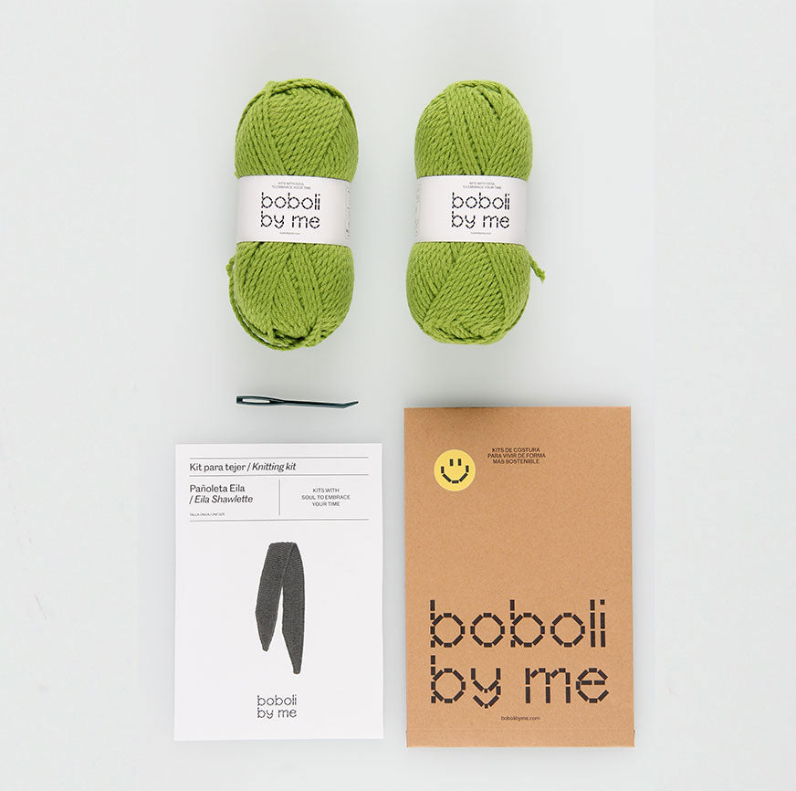 KIT POUR TRICOTER LE FOULARD EILA VERT