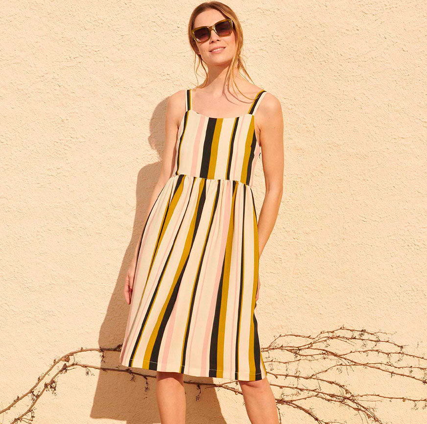 KIT COSTURA VESTIDO TIRANTES MIDI ELSA RAYAS