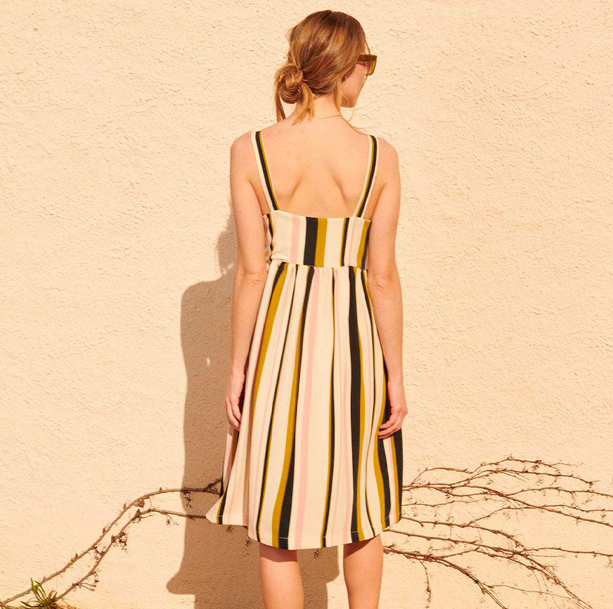 KIT COSTURA VESTIDO TIRANTES MIDI ELSA RAYAS