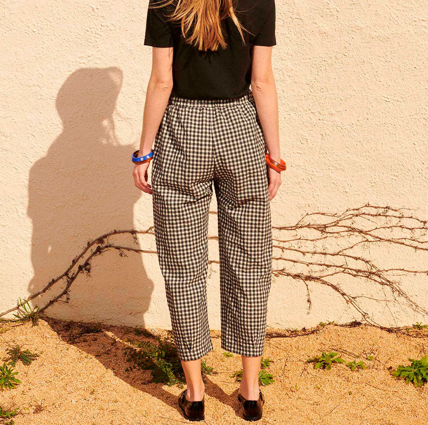 KIT DE COUTURE PANTALON ELVIRA VICHY NOIR ET BLANC