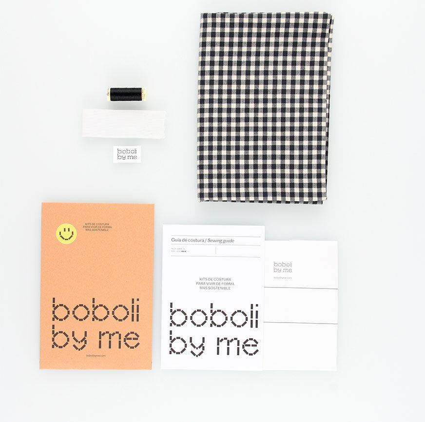 KIT DE COUTURE PANTALON ELVIRA VICHY NOIR ET BLANC