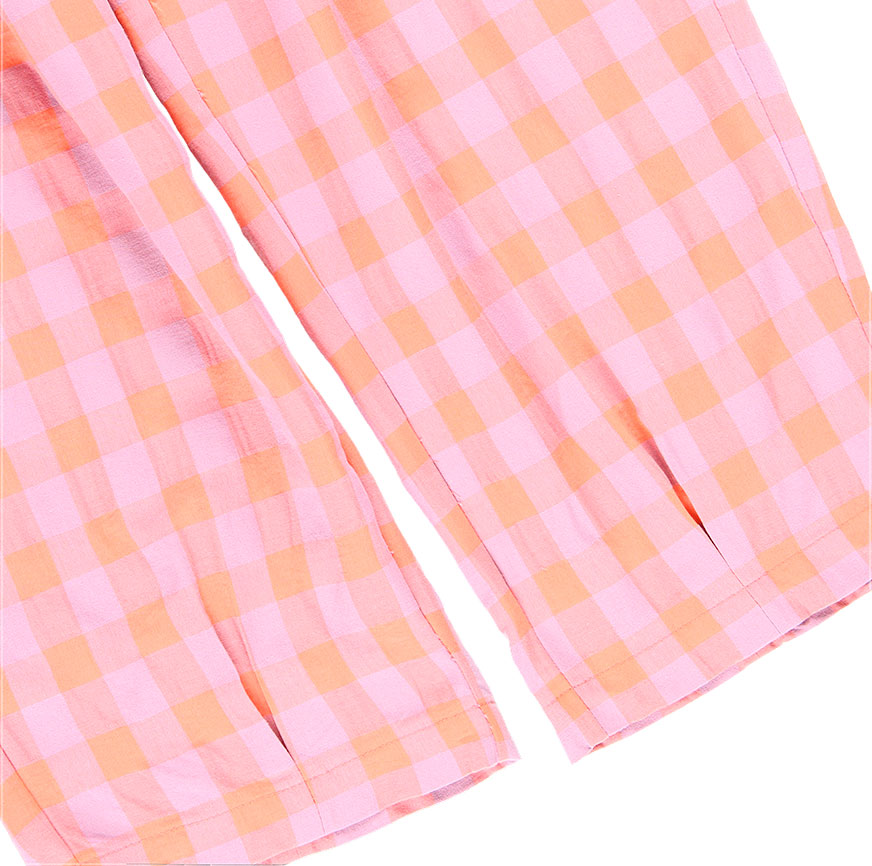 KIT DE COUTURE PANTALON ELVIRA À CARREAUX ROSE ET MAUVE