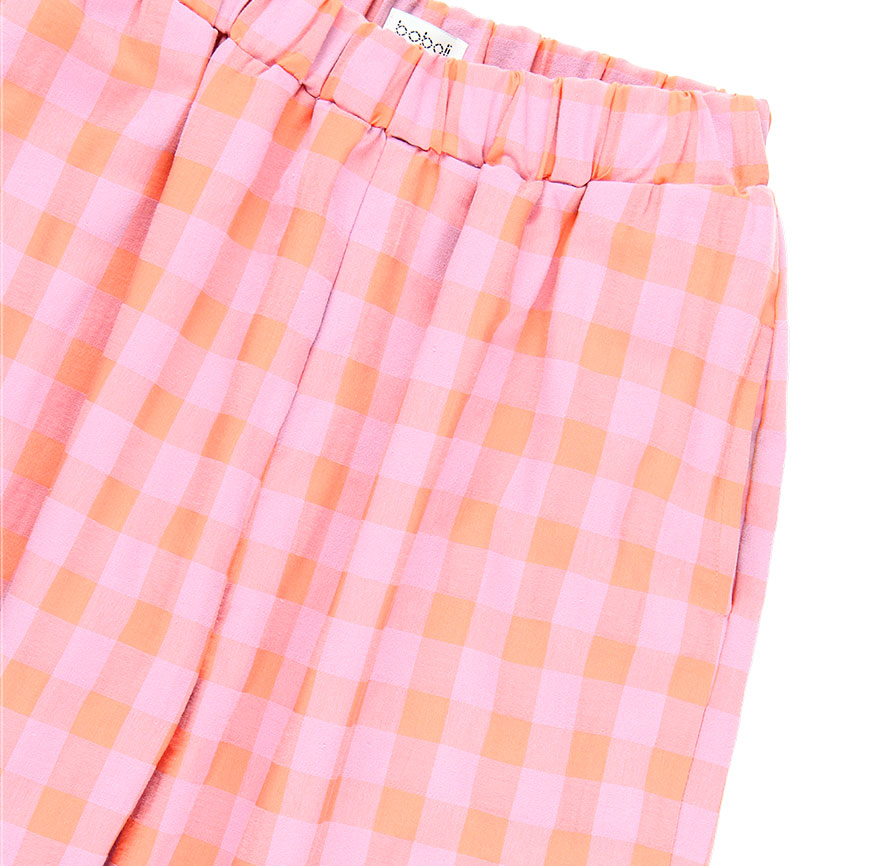 KIT DE COUTURE PANTALON ELVIRA À CARREAUX ROSE ET MAUVE