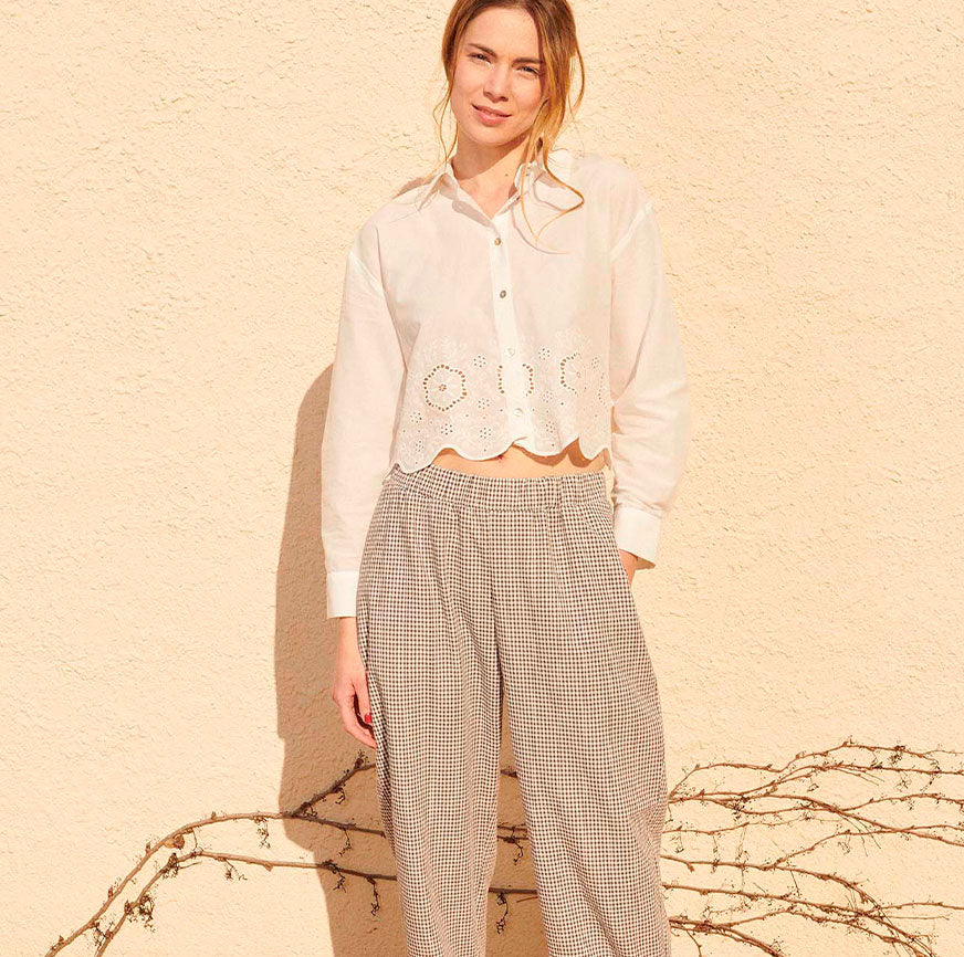 KIT DE COUTURE PANTALON ELVIRA MICRO VICHY NOIR