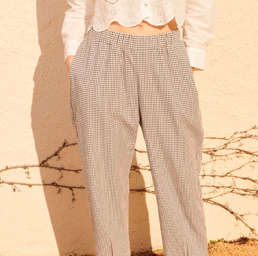 KIT DE COUTURE PANTALON ELVIRA MICRO VICHY NOIR