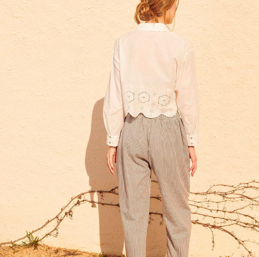 KIT DE COUTURE PANTALON ELVIRA MICRO VICHY NOIR