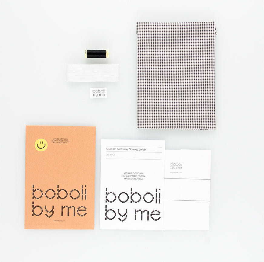 KIT DE COUTURE PANTALON ELVIRA MICRO VICHY NOIR