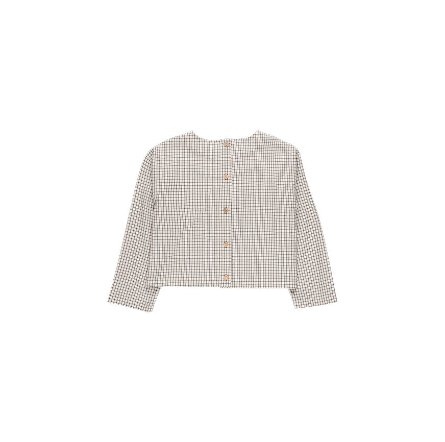 KIT DE COUTURE BLOUSE DE GALA ÉCRU À CARREAUX FINS
