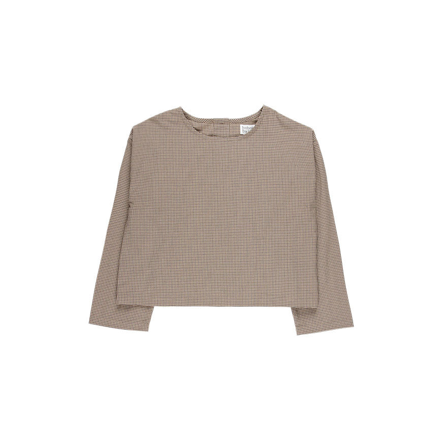 KIT DE COUTURE BLOUSE GALA OATMEAL À CARREAUX BLEUS MICRO FINE