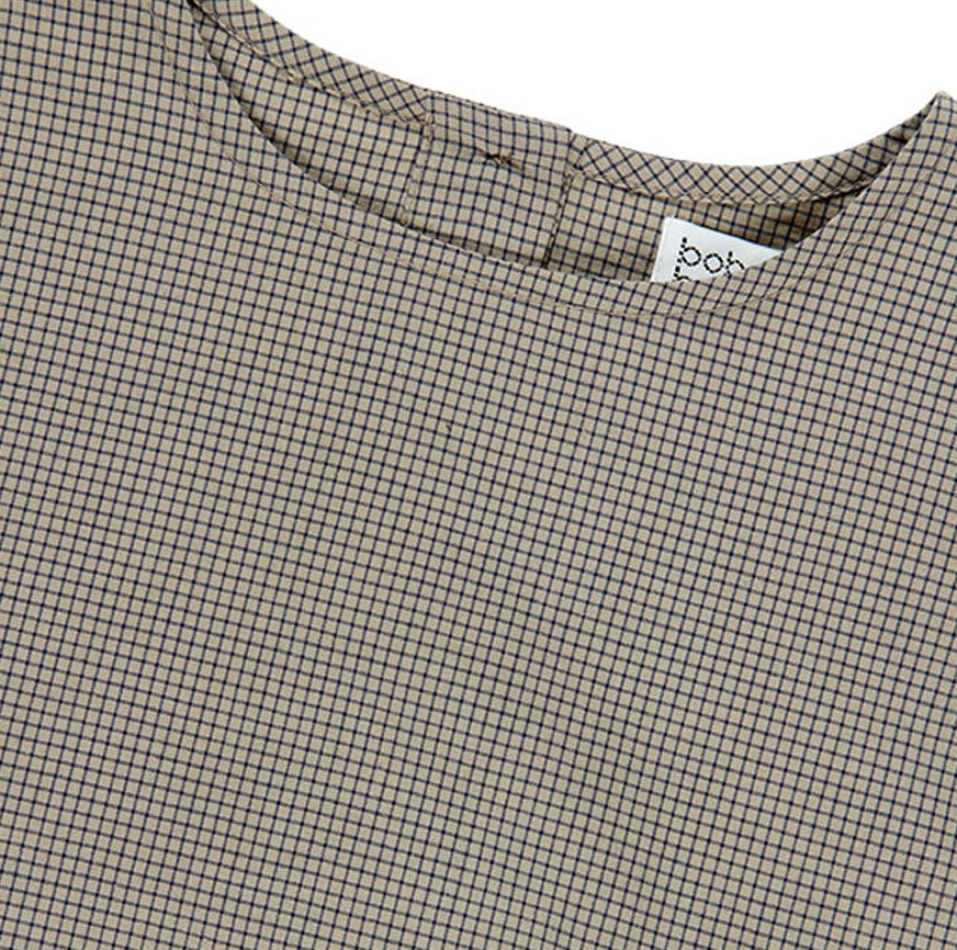 KIT DE COUTURE BLOUSE GALA OATMEAL À CARREAUX BLEUS MICRO FINE