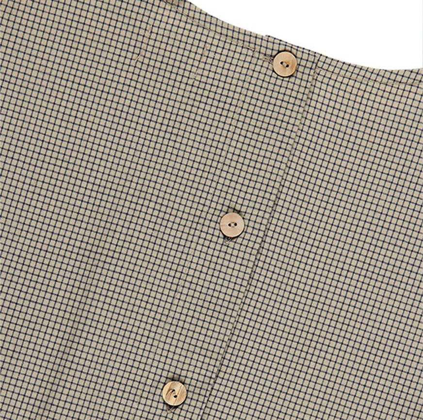 KIT DE COUTURE BLOUSE GALA OATMEAL À CARREAUX BLEUS MICRO FINE