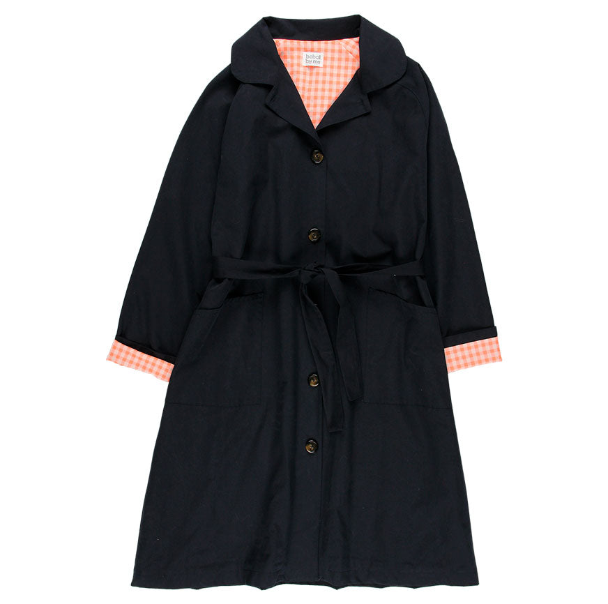KIT COUTURE TRENCH JACKIE BLEU MARINE ET ORANGE FLUO