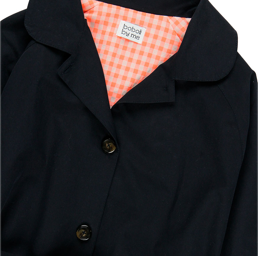 KIT COUTURE TRENCH JACKIE BLEU MARINE ET ORANGE FLUO