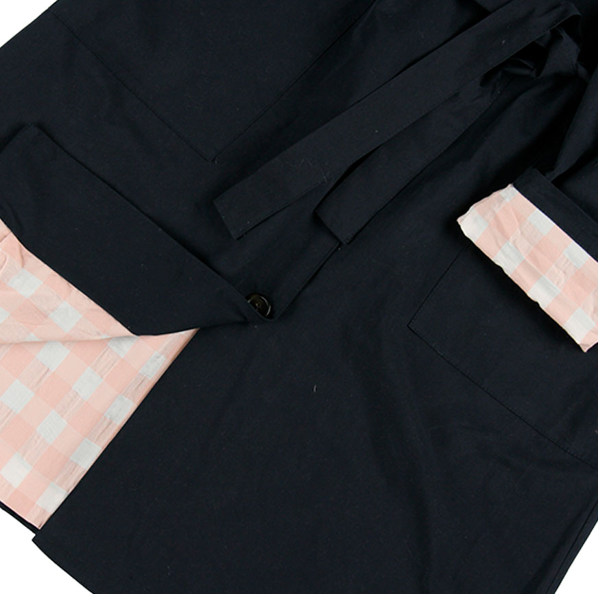 KIT DE COUTURE TRENCH JACKIE BLEU MARINE ET ROSE