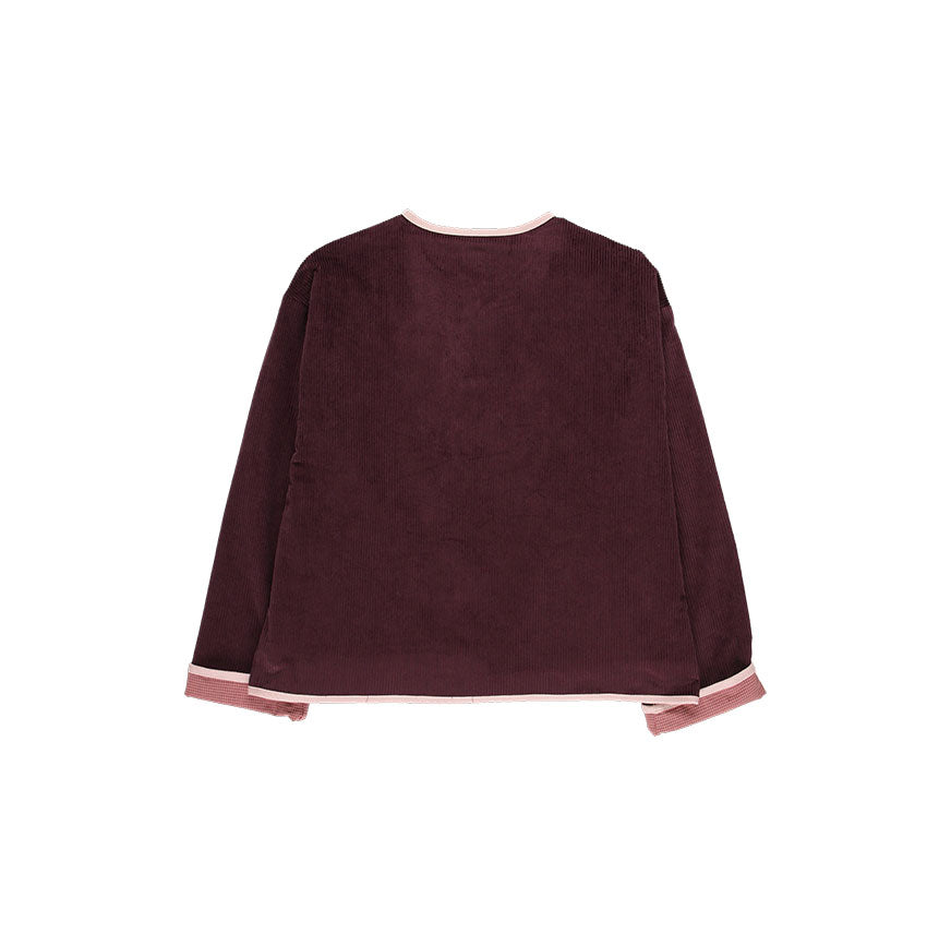 KIT DE COUTURE POUR VESTE JUNO VELOURS CÔTELÉ AUBERGINE