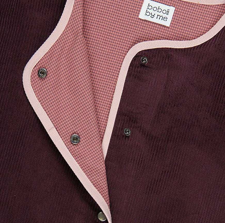 KIT DE COUTURE POUR VESTE JUNO VELOURS CÔTELÉ AUBERGINE