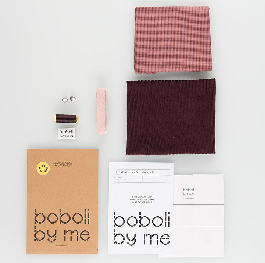 KIT DE COUTURE POUR VESTE JUNO VELOURS CÔTELÉ AUBERGINE