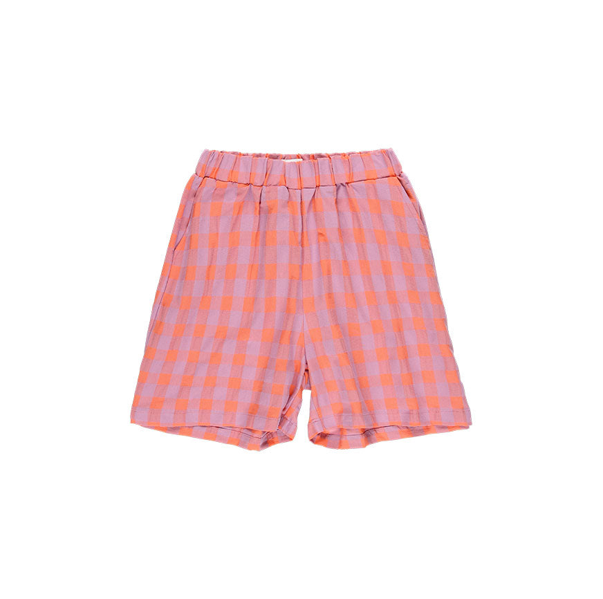 PINK AND MAUVE KAHLO CHECKERED BERMUDA SHORTS SEWING KIT