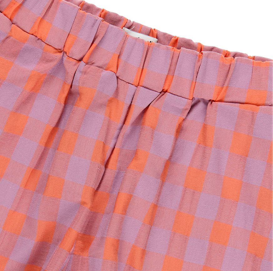 PINK AND MAUVE KAHLO CHECKERED BERMUDA SHORTS SEWING KIT