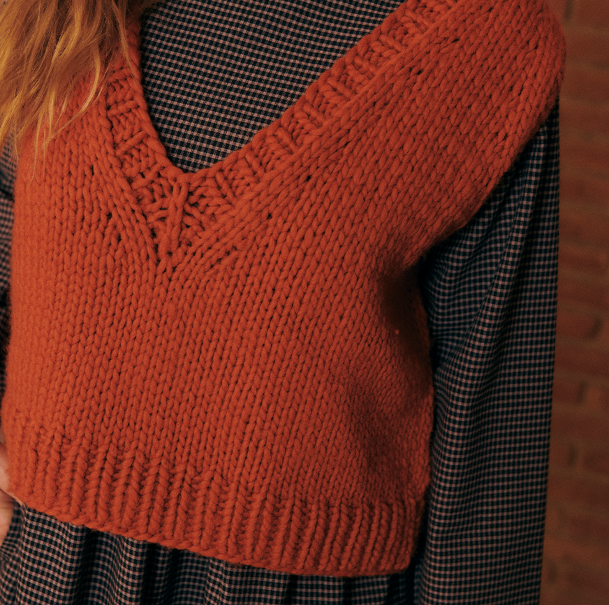 KIT PER LAVORARE A MAGLIA GILET NARA TERRACOTTA