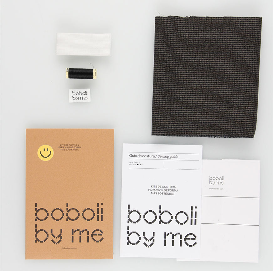 KIT DE COUTURE PANTALON LENA PIED-DE-POULE GRIS PANTALON MARENGO