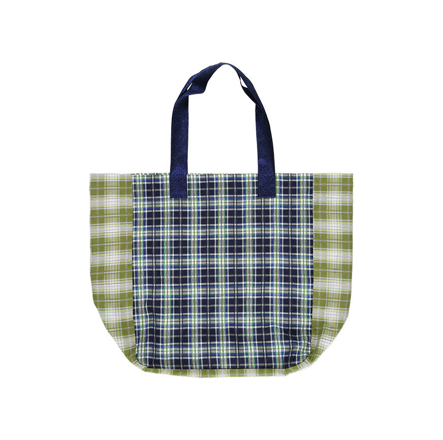 LILY CHECKED GREEN AND BLUE BAG SEWING KIT