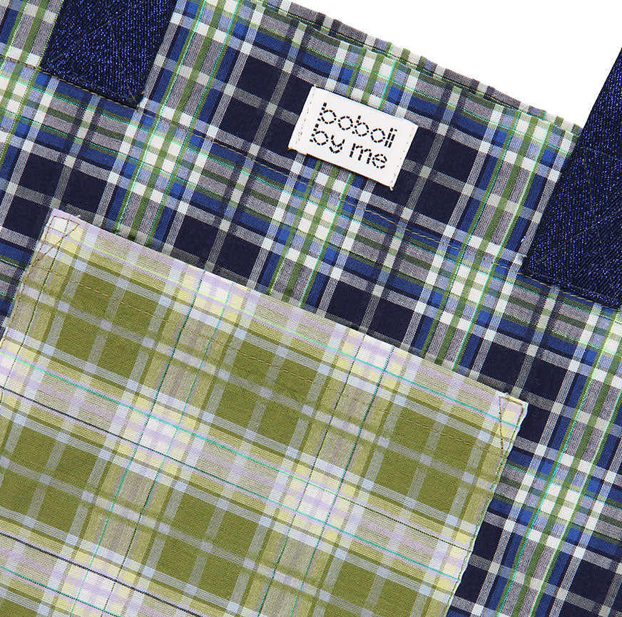 LILY CHECKED GREEN AND BLUE BAG SEWING KIT