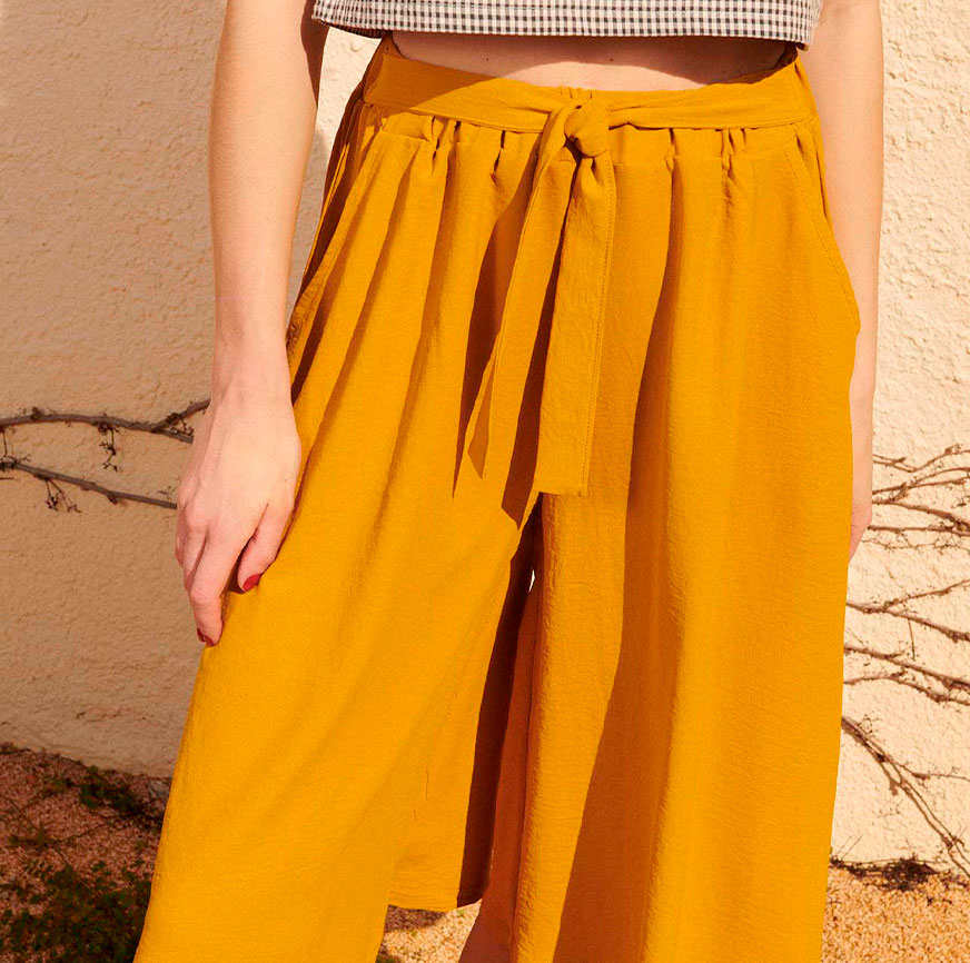 SEWING KIT MUSTARD LINEN PANTS