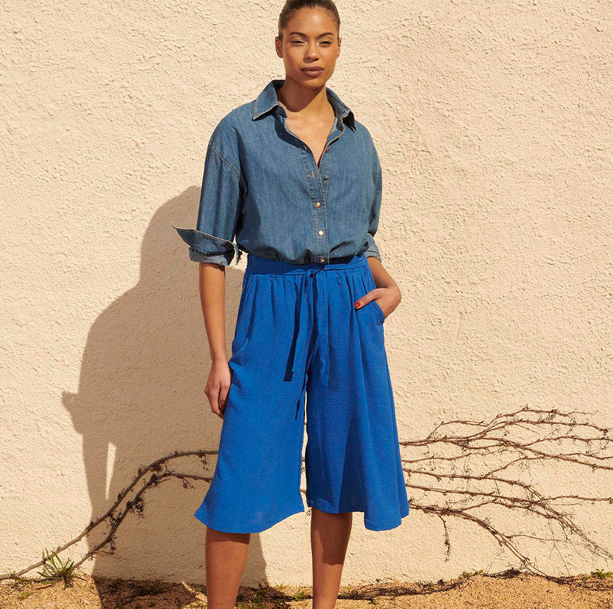 KIT DA CUCIRE PER PANTALONI LINA BLU