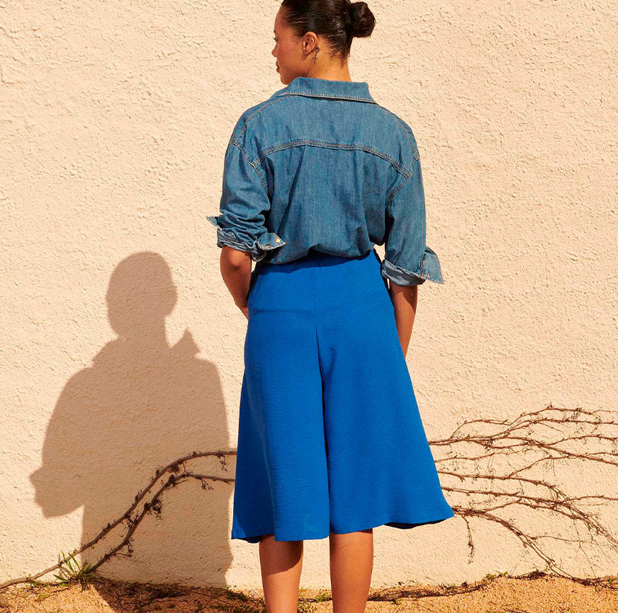 KIT DA CUCIRE PER PANTALONI LINA BLU