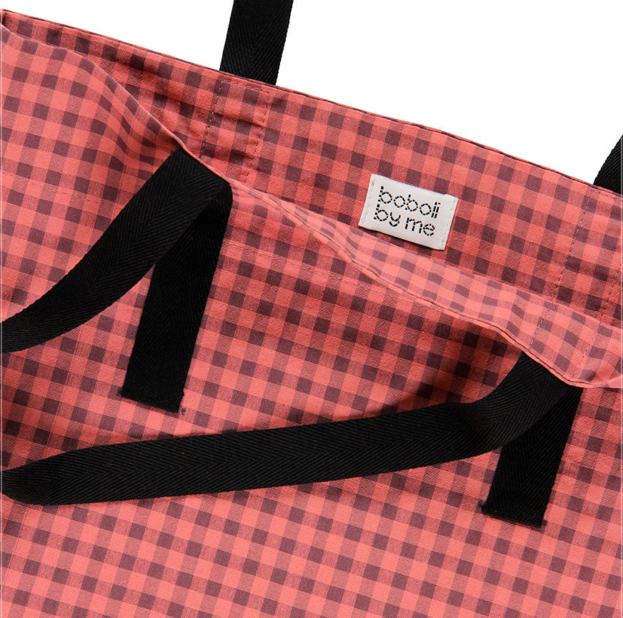 LOLA VICHY PINK AND GRAY TOTE BAG SEWING KIT