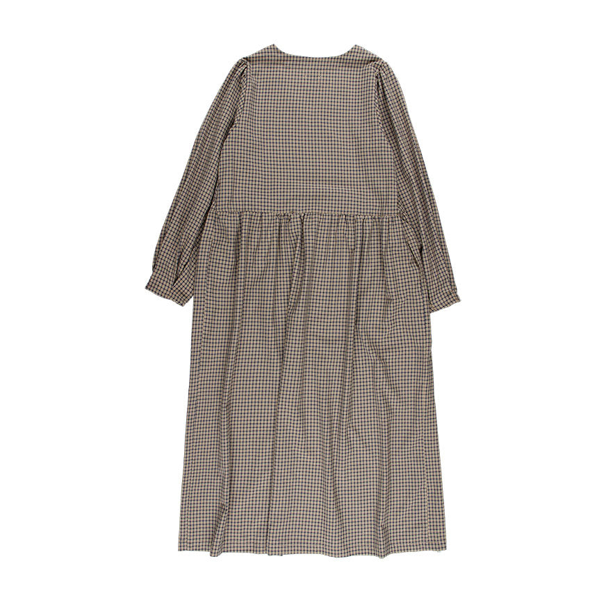 KIT CUCITO VESTITO LUNA AVENA A QUADRI SOTTILI BLU